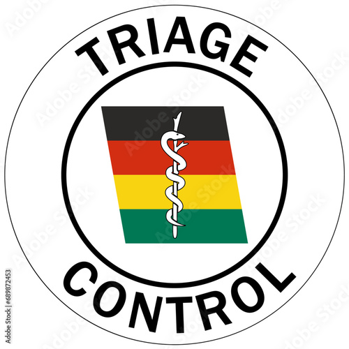 First aid sign emblem sticker triage control