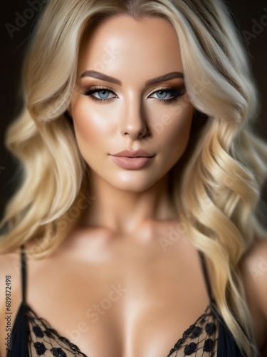 A closeup portrait of a beautiful young girl model