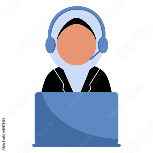 call center operator with headset