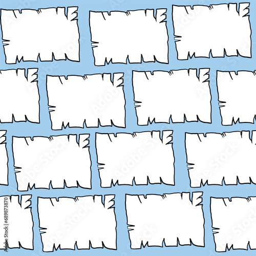 seamless pattern with old white paper in vector in flat cartoon.sheet of paper with torn edges.template for text image background banner