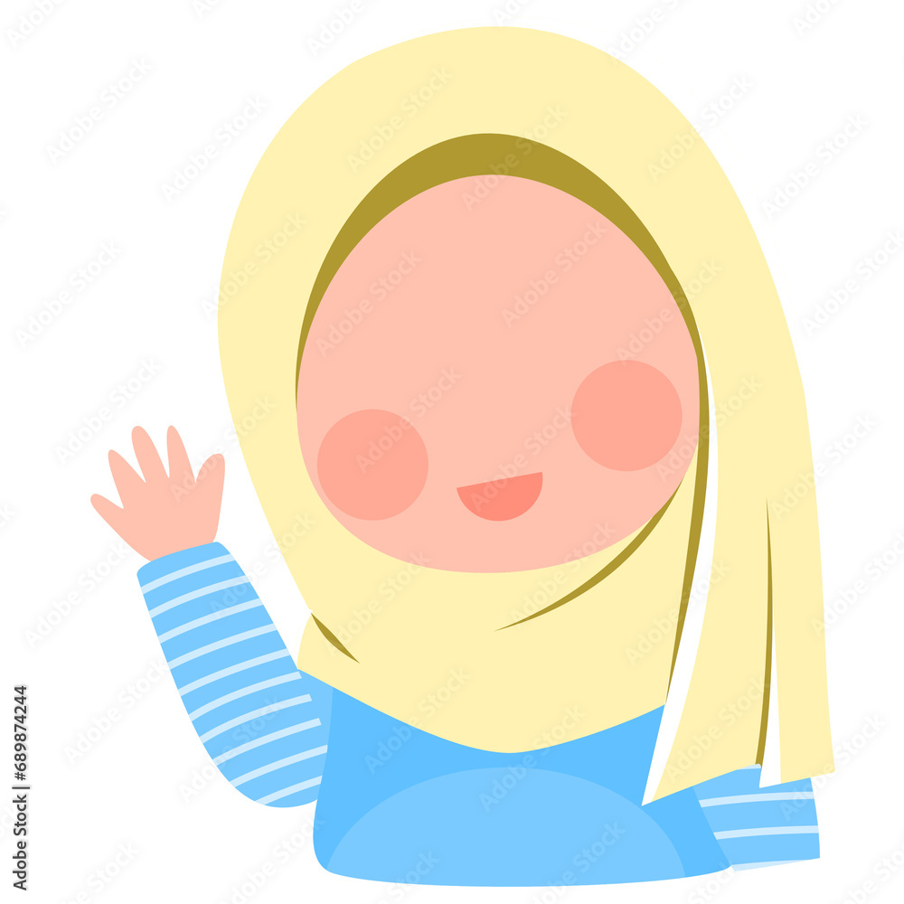 Muslim child greets Muslim child greets