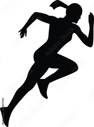 Running sport women icon in flat. isolated on transparent background Containing runner, race, finish, boy stick figure running fast and jogging elements. symbol Vector for apps and website
