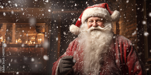 Portrait of smiling Santa Claus. Christmas and New Year concept © mikeosphoto