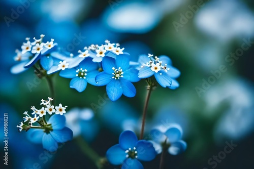 artistic image of a small posy of blue forget