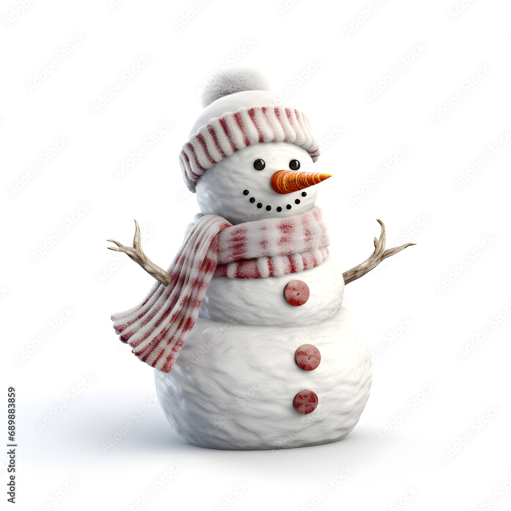 Cute snowman isolated on white background Cute snowman isolated on white background