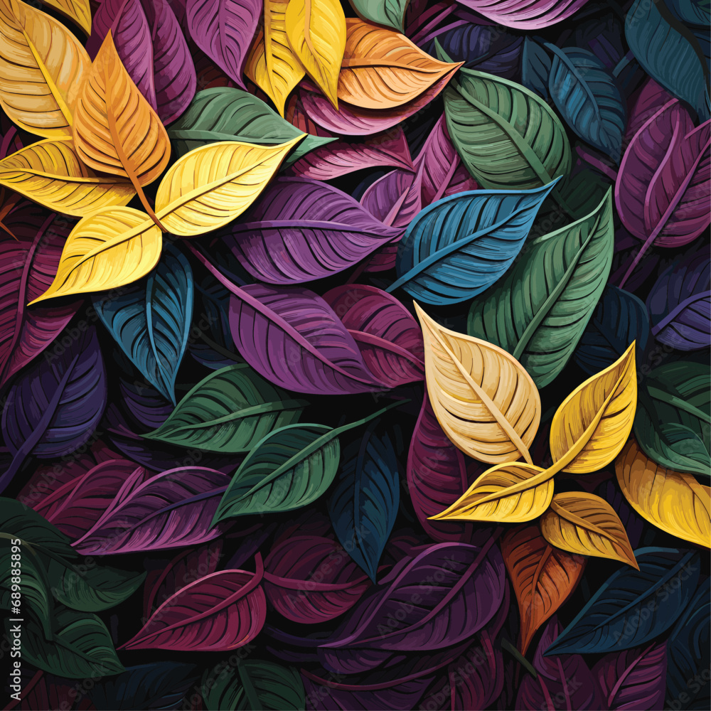 Leaves background on color of the year illustration