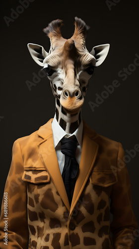 Giraffe in suit © William