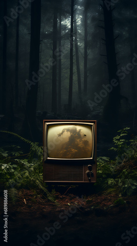 Abandoned old television
