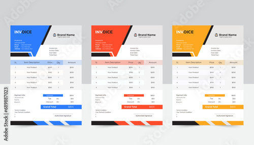 Minimal Corporate Business Invoice design template vector illustration bill form price invoice. Creative invoice template vector. business stationery design payment agreement design template