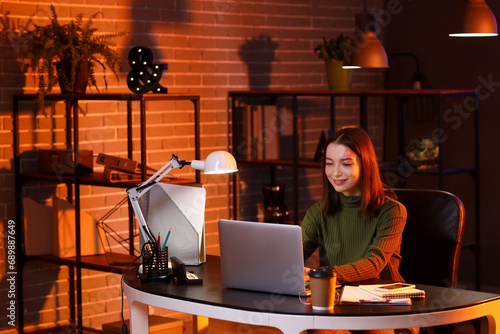 Young businesswoman working...