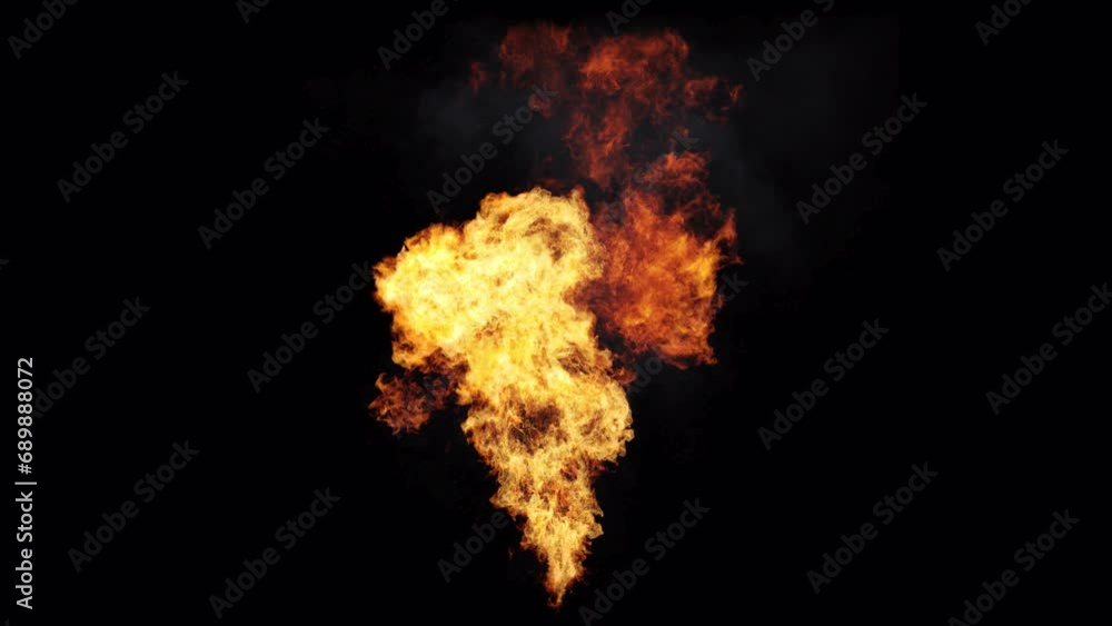 Against a deep black backdrop, a towering column of fire commands attention, with an alpha channel crafted for video applications. VFX with alpha channel. Against a deep black backdrop, a towering column of fire commands attention, with an alpha channel crafted for video applications. VFX with alpha channel.