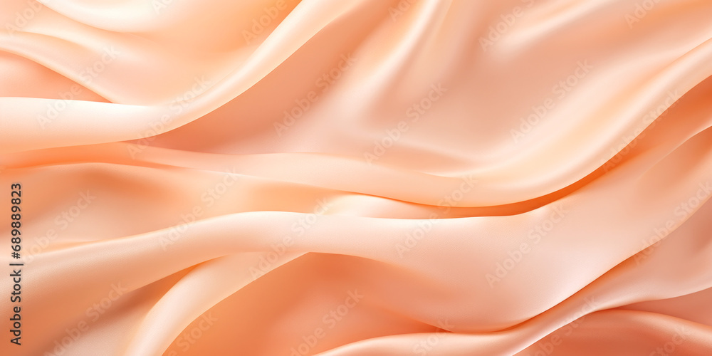 A close up view of a beige fabric, peach fuzz, color of the year 2024, monochromatic image A close up view of a beige fabric, peach fuzz, color of the year 2024, monochromatic image