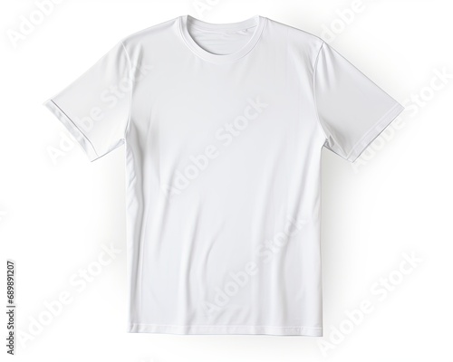 Blank White Cotton T-Shirt Mockup on White Background