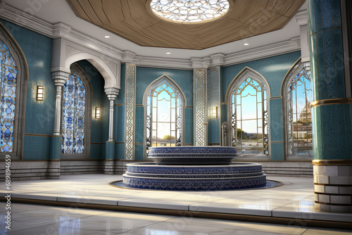 Highly detailed and photorealistic image of a traditional Turkish hammam photo