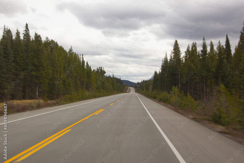 Icefields Parkway between Jasper National Park and Banff National Park and Icefields Parkway between Jasper National Park and Banff National Park and