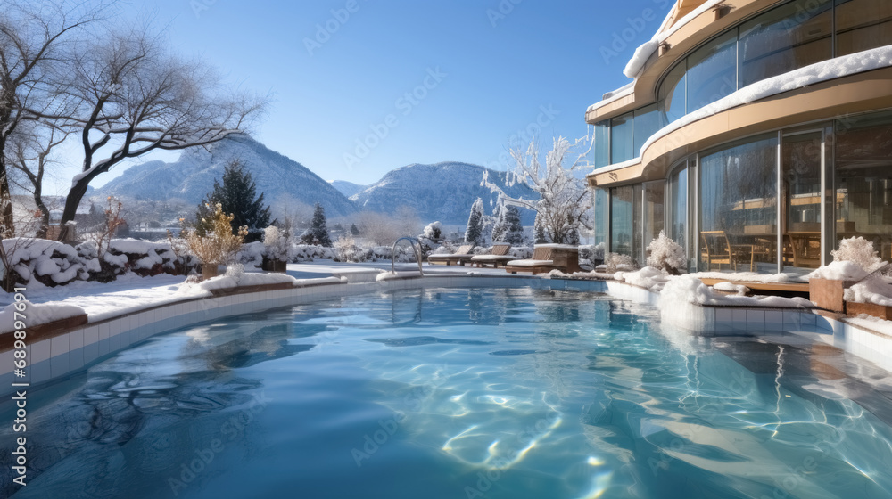 thermal spa at the mountains winter area
