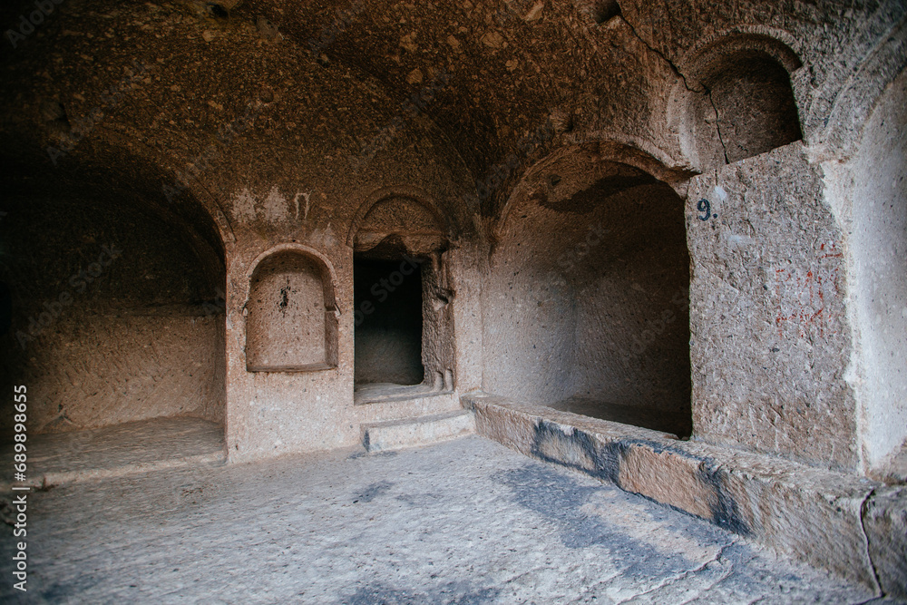 Inside Vardzia cave monastery in Georgia