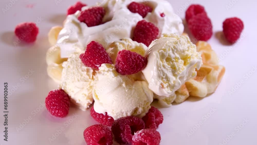 Traditional scottish cranachan with raspberry, whipped cream and cereal in glass. High quality photo Traditional scottish cranachan with raspberry, whipped cream and cereal in glass. High quality photo
