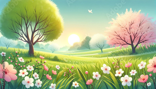 landscape illustration painting                           