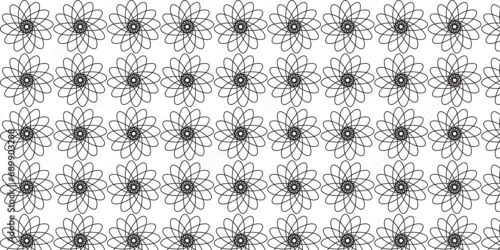 seamless pattern with geometric flowers in black and white seamless pattern with geometric flowers in black and white