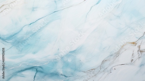 A close-up shot of a pristine white marble background with intricate turquoise veins, glistening in the soft ambient light.