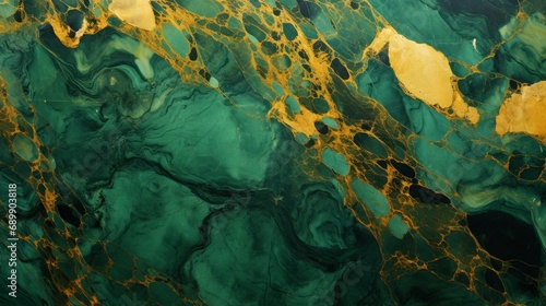 A green and gold marbled texture that captures the essence of a lush, hidden garden, with veins like pathways to a secret paradise.