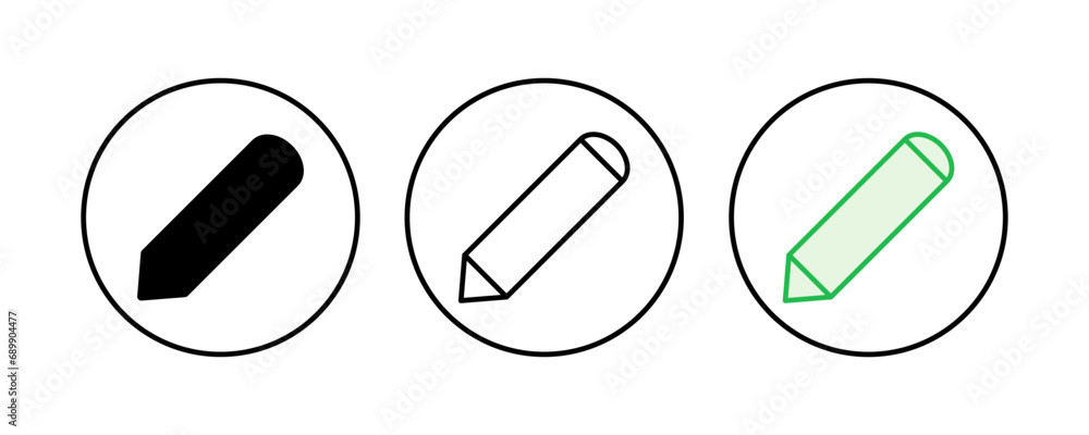 Pencil icon set. pen symbol. edit icon vector Pencil icon set. pen symbol. edit icon vector