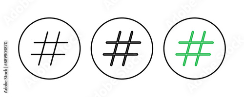 Hashtag icon set. hashtag symbol