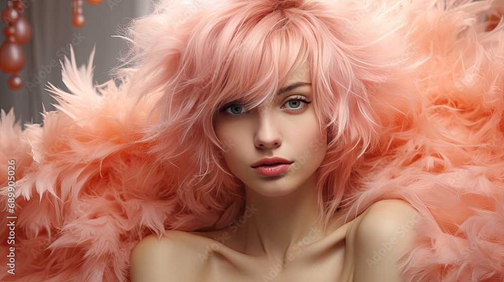 Girl with hair in Peach Fuzz color