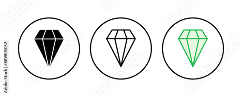 Diamond icon set. diamond gems vector icon.