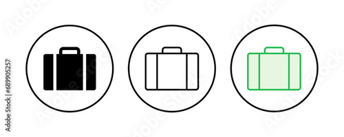 Briefcase icon set. suitcase icon. luggage symbol.