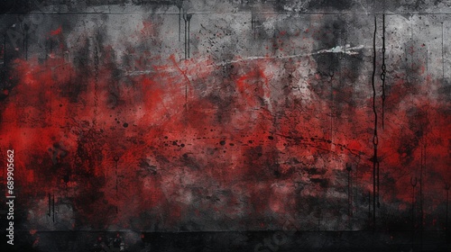a sinister dimension with a close-up view of a grunge background where black and red converge in a horrifying spectacle. The old concrete wall amplifies the terror.