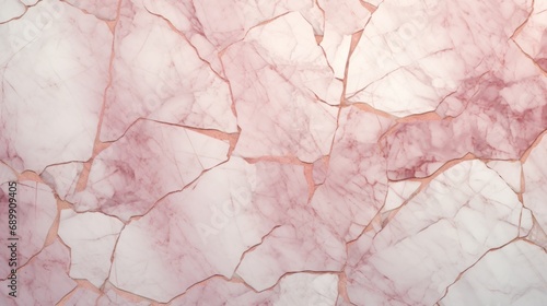 Soft Pink Marble with Copper Horizontal Background. Abstract stone texture with Veins and cracks. Bright natural material aged cracked surface. AI Generated photorealistic Illustration.