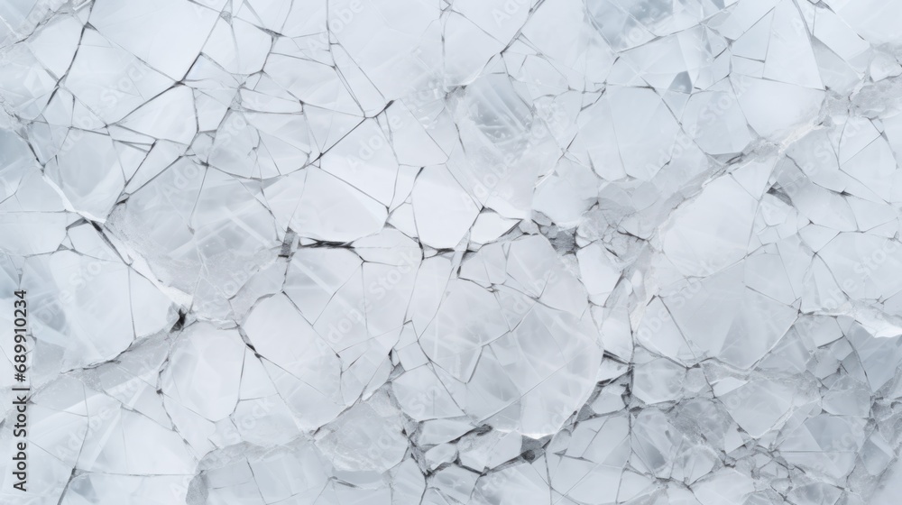 Obraz premium White Marble with Ice Horizontal Background. Abstract stone texture with Veins and cracks. Bright natural material aged cracked surface. AI Generated photorealistic Illustration.