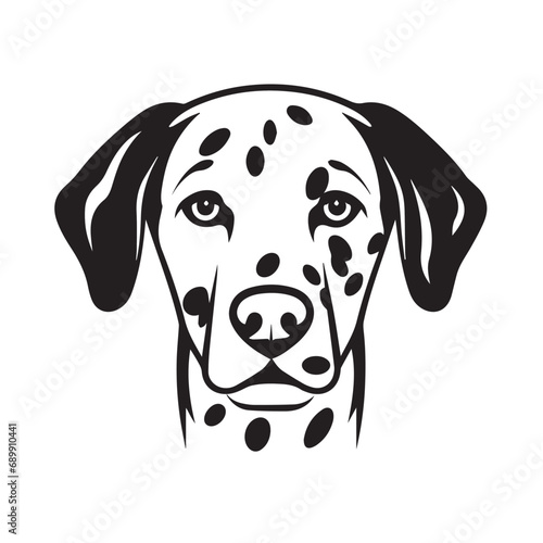 Dalmatian in cartoon  doodle style. Isolated 2d vector illustration in logo  icon  sketch style  Eps 10  black and white. AI Generative