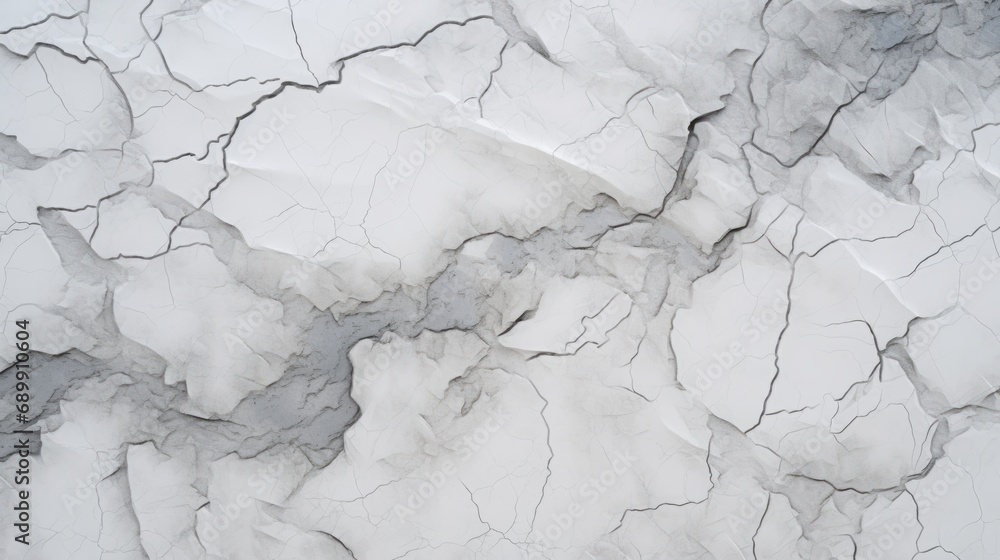 White Marble with Pumice Horizontal Background. Abstract stone texture with Veins and cracks. Bright natural material aged cracked surface. AI Generated photorealistic Illustration.