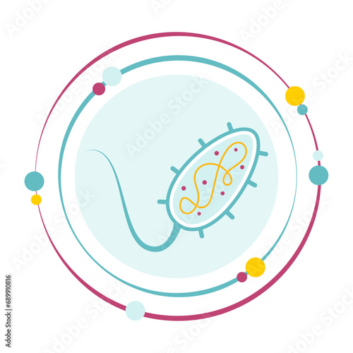 Biology prokaryotic bacteria vector illustration graphic icon symbol