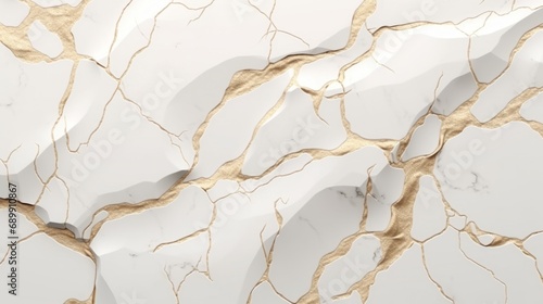 White Marble with Sand Horizontal Background. Abstract stone texture with Veins and cracks. Bright natural material aged cracked surface. AI Generated photorealistic Illustration. © Vector Juice