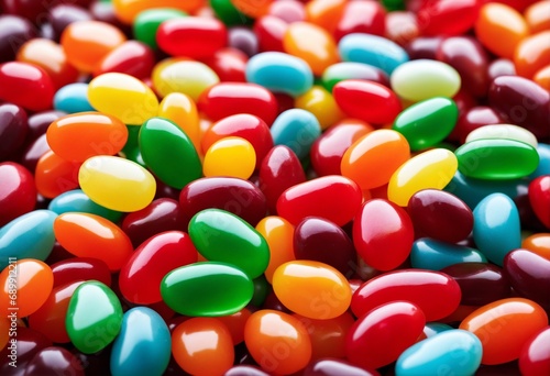 a lot of colourful jelly beans with different tastes