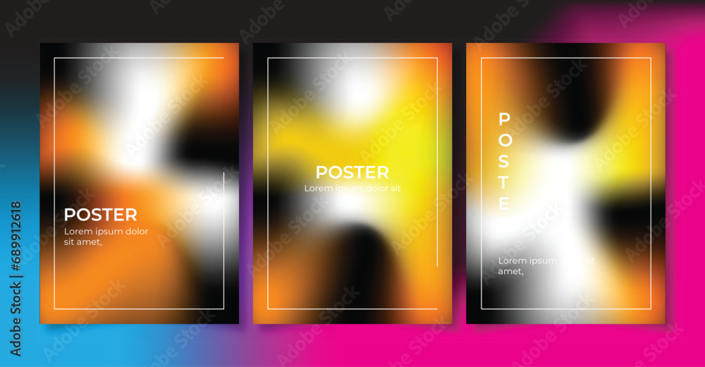 Colorful vector gradient poster collection for events
