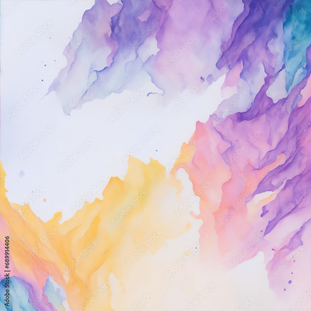 Pastel Watercolor Bliss: Colorful Abstract Background with Grunge Splashes and Artistic Patterns in Pink, Blue, and Yellow - Vector Illustration Perfect for Design, Wallpaper, and Creative Projects