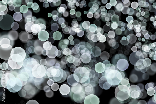 Bokeh lights effect on White, Grey, Green, Purple color, Black Background, Abstract Blur, Glitter, Defocused, Seamless polka dot pattern , Creative, Illustration design
