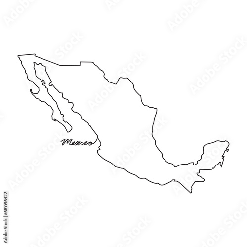 One continuous line drawing of country Map for Mexico vector illustration. Country map illustration simple linear style vector concept.  country territorial area and suitable for your asset design