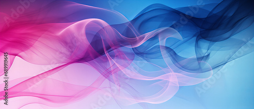 A vibrant and whimsical display of swirling blue and pink smoke, dancing in shades of violet, magenta, purple, and lilac, evoking a sense of colorfulness and abstract art