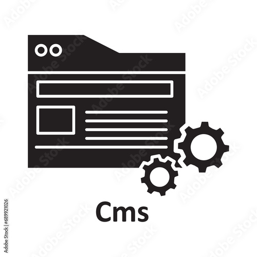 Cms flat icon, Creative Cms icon for mobile apps trendy style illustration on white background..eps