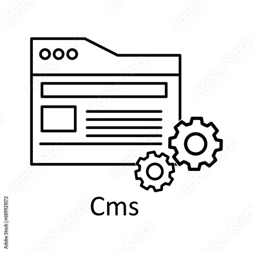 Cms outline icon. Creative Cms icon for mobile apps flat trendy style illustration on white background..eps