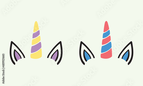 Unicorn Horn With Ears Vector and Clip Art