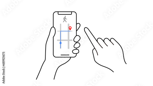 スマートフォンで目的地までの経路を探索する