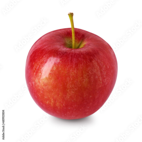 One ripe red apple isolated on white