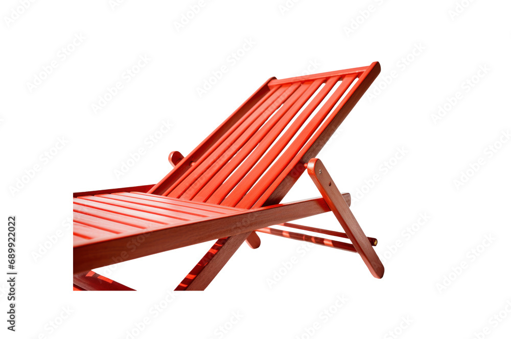 red wooden sunbed